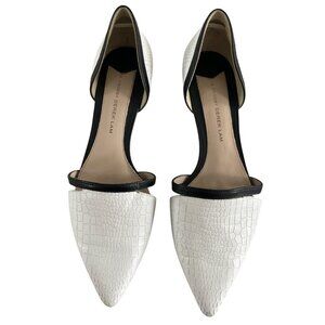 10 Crosby Derek‎ Lam Designer Black & White Crocodile Leather Womens Shoes Sz 8M
